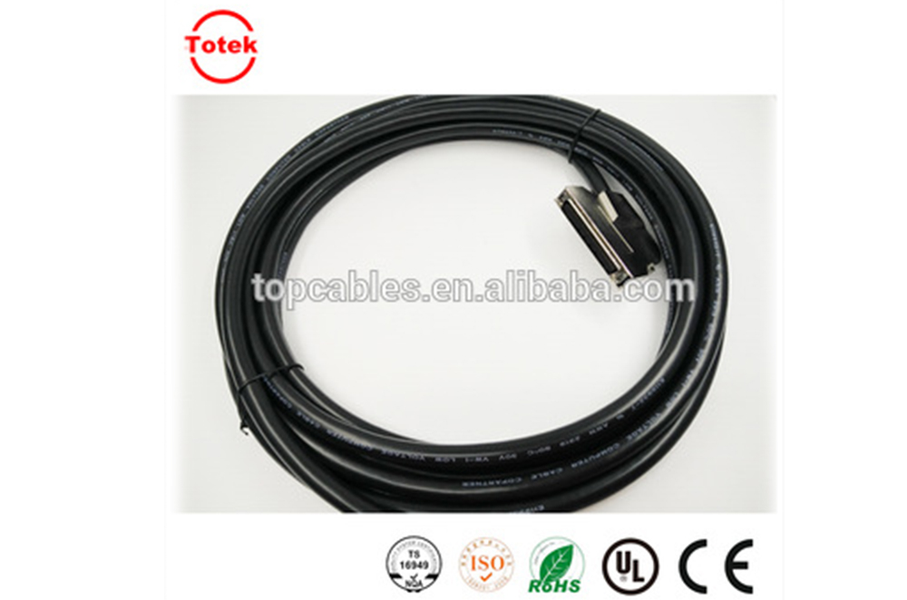 SCSI 68 POS CN TYPE MALE CABLE HARNESS WITH 60 degree Metal Junction Shell